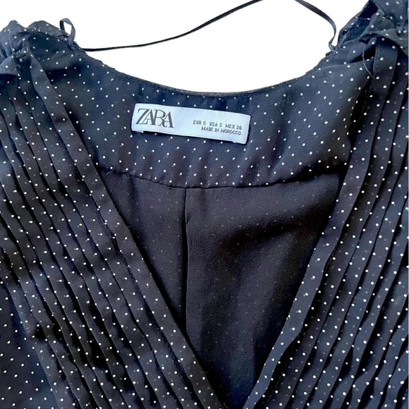 Zara dress size small in excellent condition black with white dots - Picture 4 of 4